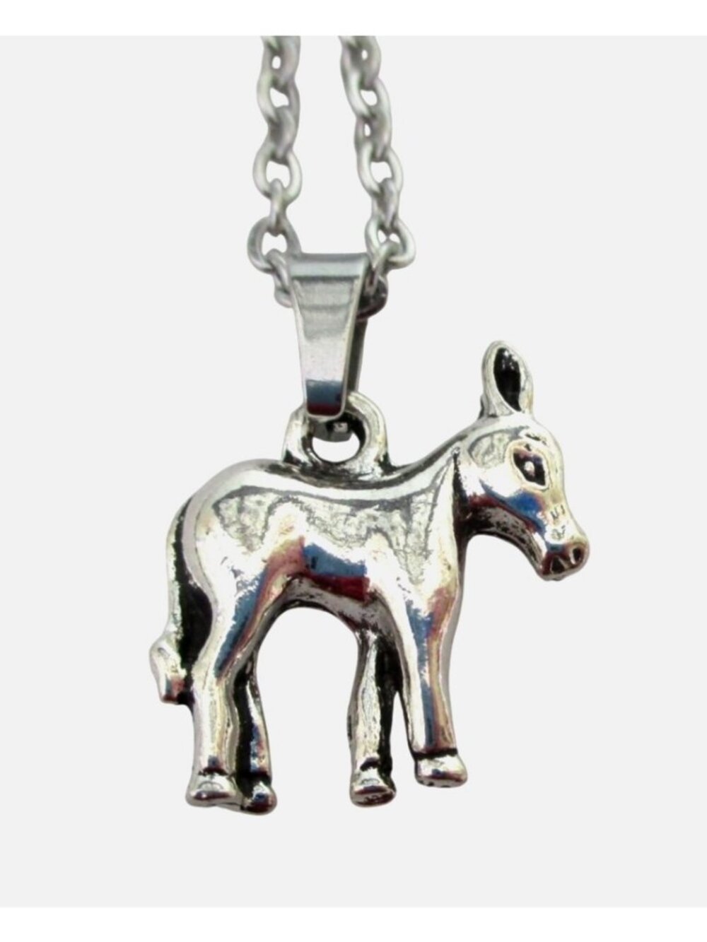 New Donkey Pendant Necklace With 18" Stainless Chain Animal Unisex Jewelry Gift
